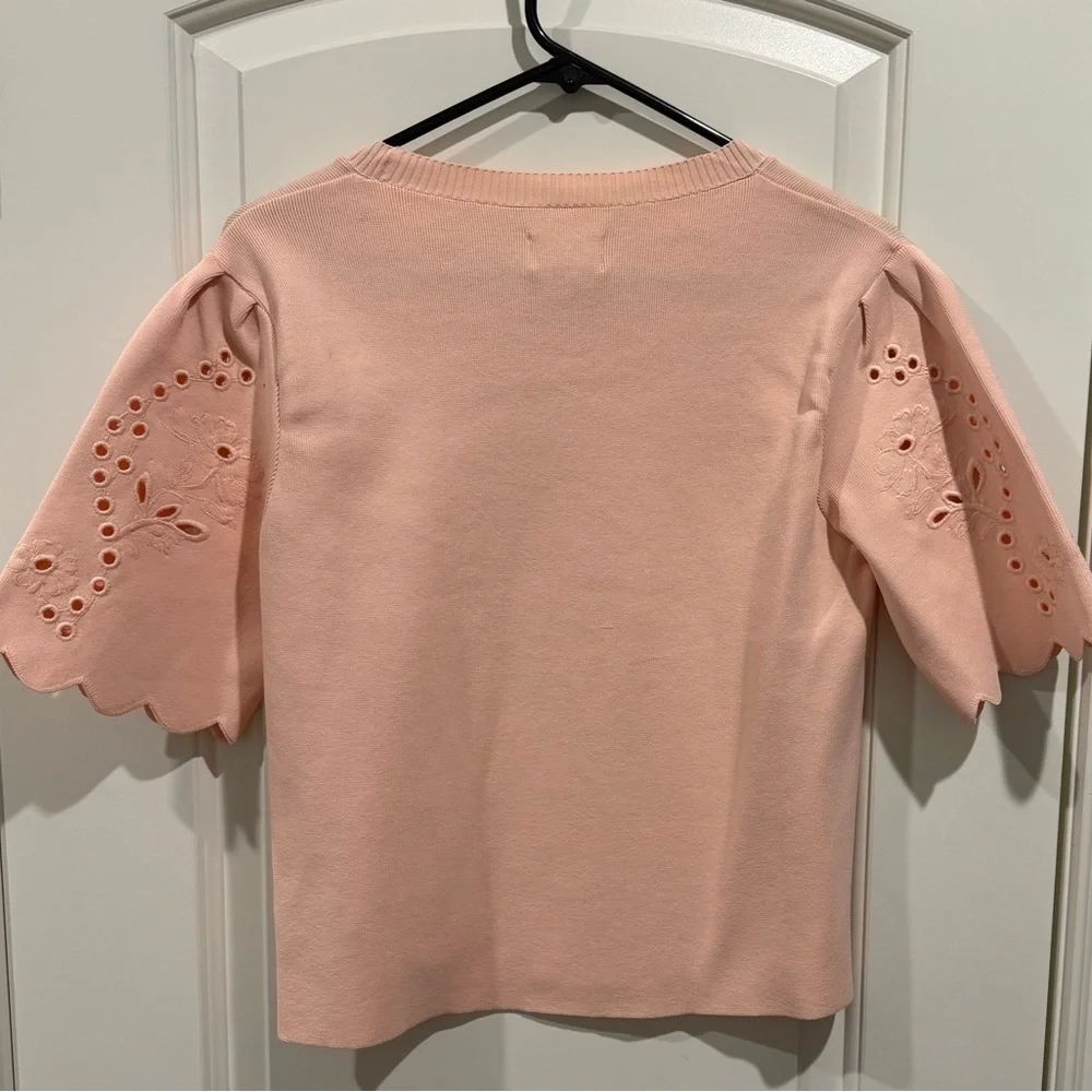 Anthropologie Maeve NWT Scalloped Twofer Sweater Tee - Picture 5 of 8
